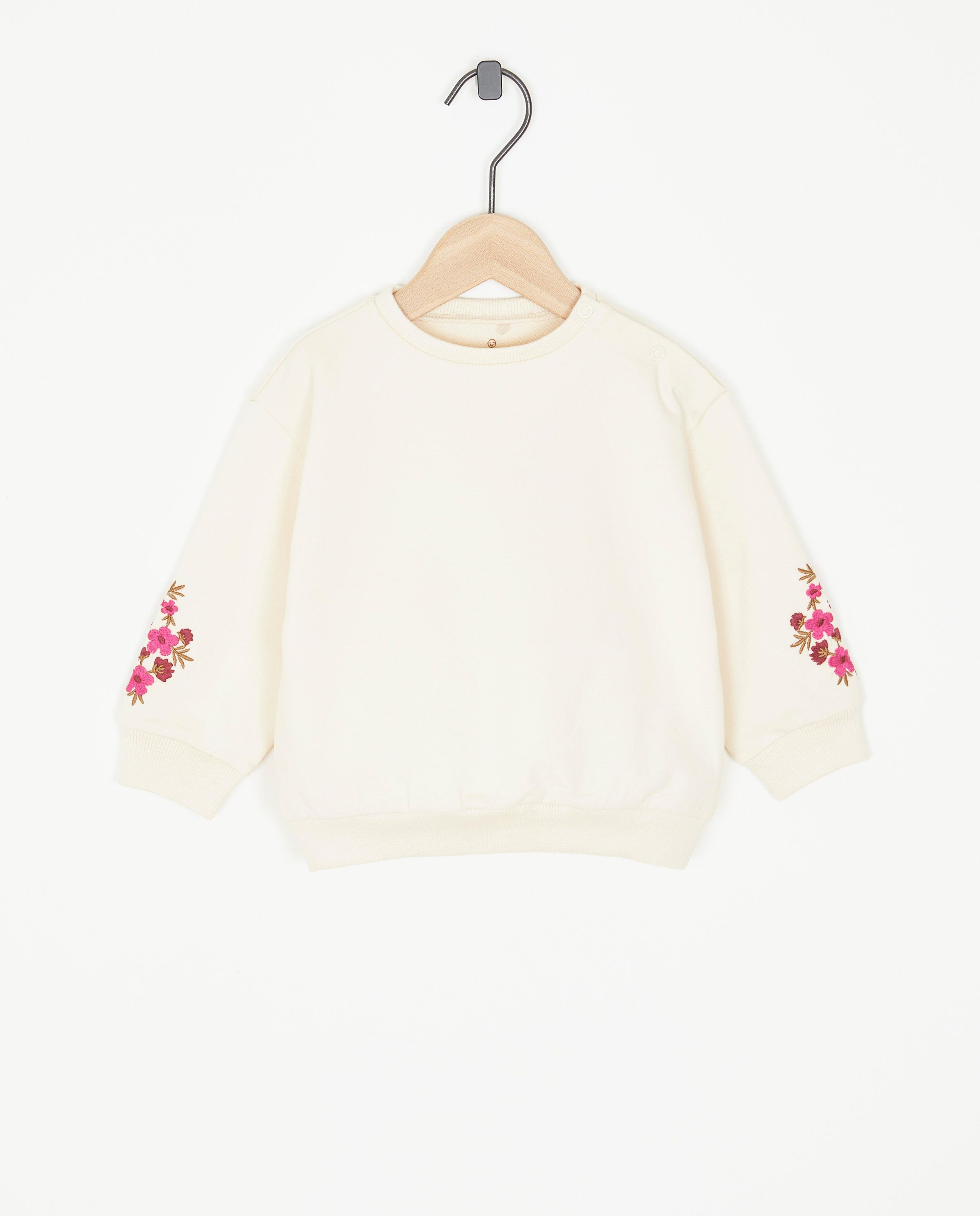 Sweat &agrave; fleurs brod&eacute;es - Cuddles and Smiles