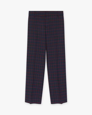 Broeken - Donkerblauwe broek met ruiten