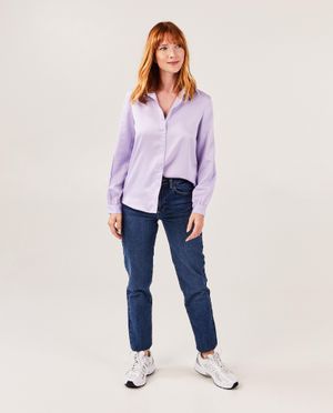 Donkerblauwe broek, mom fit - Sora