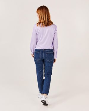 Jeans - Donkerblauwe broek, mom fit
