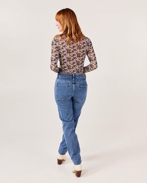 Jeans - Donkerblauwe broek, mom fit