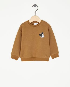 Sweaters - Bruine sweater met print Mickey, baby