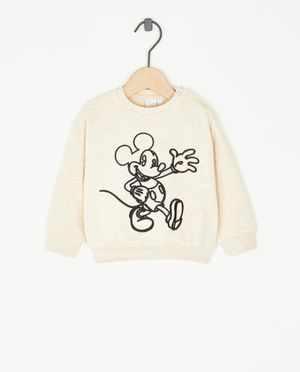Sweats - Sweat beige brod&eacute; de Mickey, b&eacute;b&eacute;