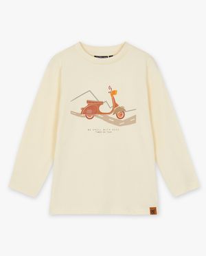 T-shirts - Beige longsleeve met print