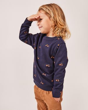 Sweats - Sweat bleu fonc&eacute; &agrave; imprim&eacute;