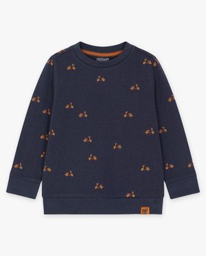Sweats - Sweat bleu fonc&eacute; &agrave; imprim&eacute;