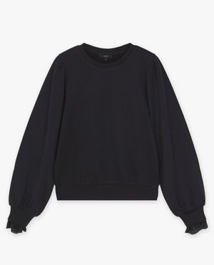 Sweaters - Offwhite sweater met sierboorden