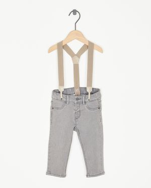 Jeans - Grijze jeans met afneembare bretellen