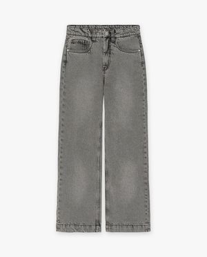 Jeans - Grijze jeans, wide leg fit