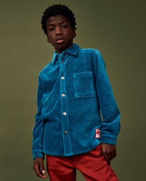Blauw hemd van ribfluweel - CKS