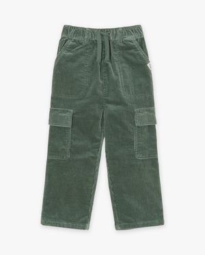 Broeken - Groene broek met rib, cargo fit