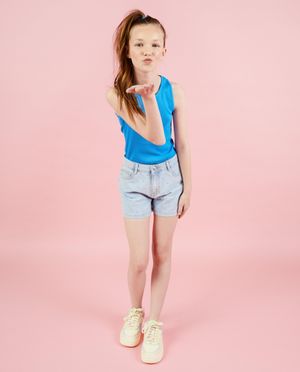 Blauw bodysuit met rib - CAMILLE x JBC