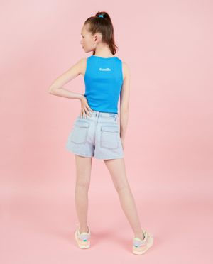 T-shirts - Blauw bodysuit met rib