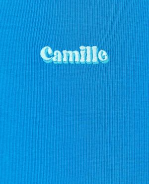 T-shirts - Blauw bodysuit met rib