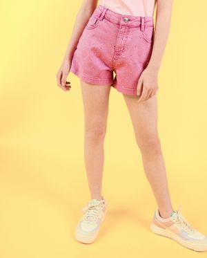 Shorten - Jeansshort met strass-steentjes