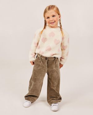 Pantalons - Pantalon vert en velours c&ocirc;tel&eacute;