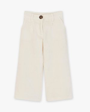 Pantalons - Pantalon vert en velours c&ocirc;tel&eacute;