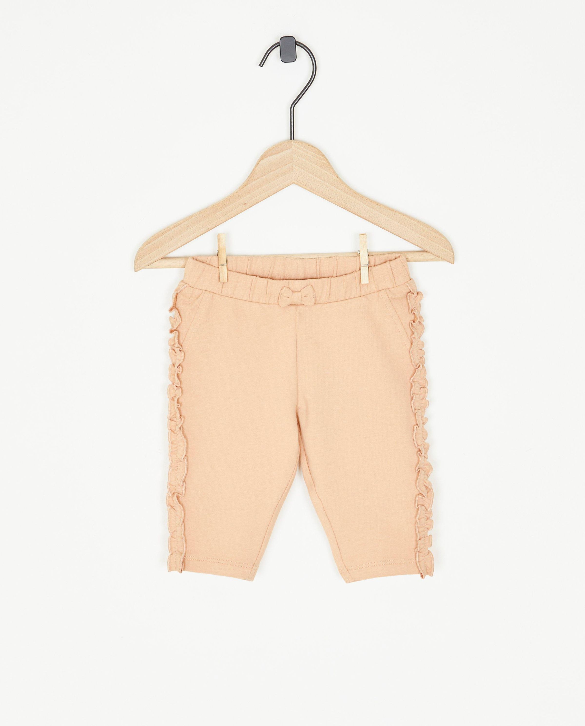 Roze broek met rucheboordjes - Newborn 50-68