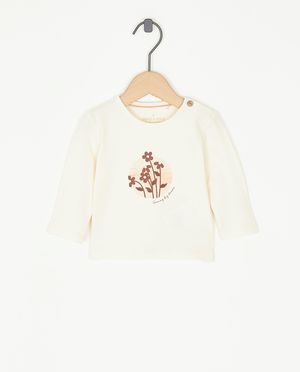 T-shirt fleuri &agrave; manches longues - Newborn 50-68