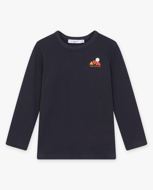 T-shirts - T-shirt &agrave; manches longues avec motif gaufr&eacute;