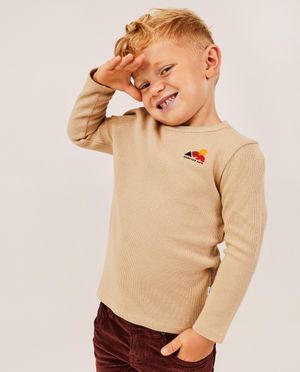T-shirts - T-shirt &agrave; manches longues avec motif gaufr&eacute;