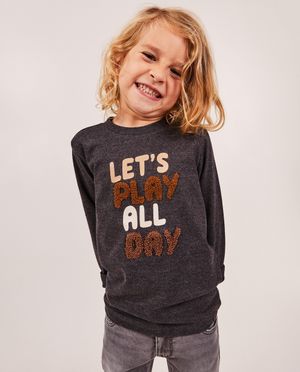 T-shirts - Longsleeve met boucl&eacute;-print