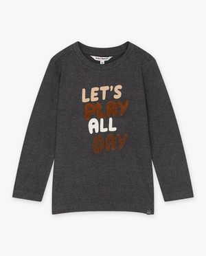 T-shirts - Longsleeve met boucl&eacute;-print