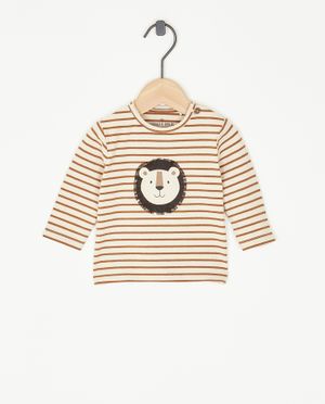 T-shirt &agrave; manches longues &agrave; imprim&eacute; de lion - Newborn 50-68
