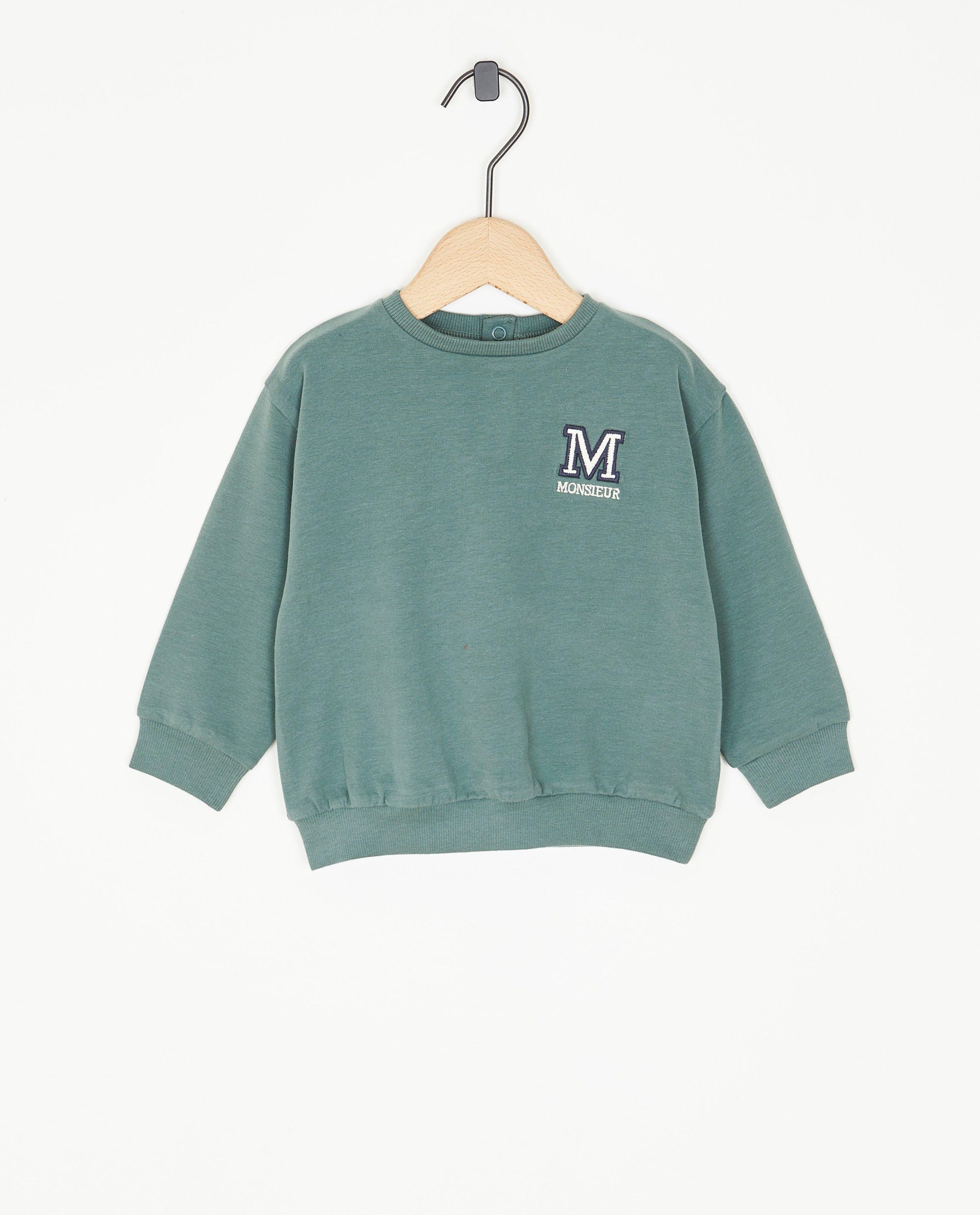 Donkerblauwe sweater Petit fr&egrave;re - Cuddles and Smiles