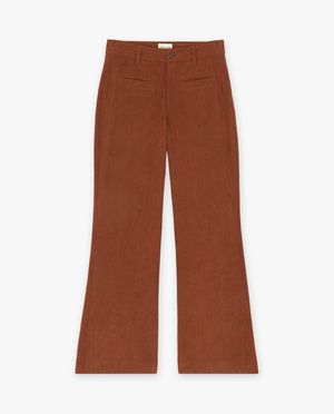 Broeken - Bruine broek met rib