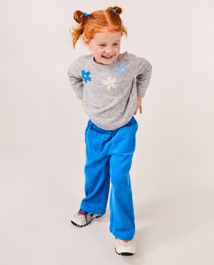 Broeken - Blauwe broek van ribfluweel