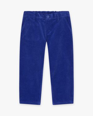 Pantalons - Pantalon bleu en velours c&ocirc;tel&eacute;