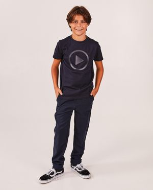 Pantalons - Pantalon bleu fonc&eacute; &agrave; rayures tennis