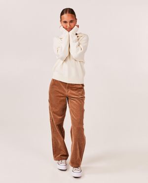 Broeken - Broek van ribfluweel, straight fit