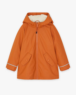 Teddys - Veste orange &agrave; imprim&eacute; animal