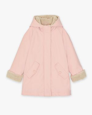 Poncho's en teddy's - Roze jas met teddy voering