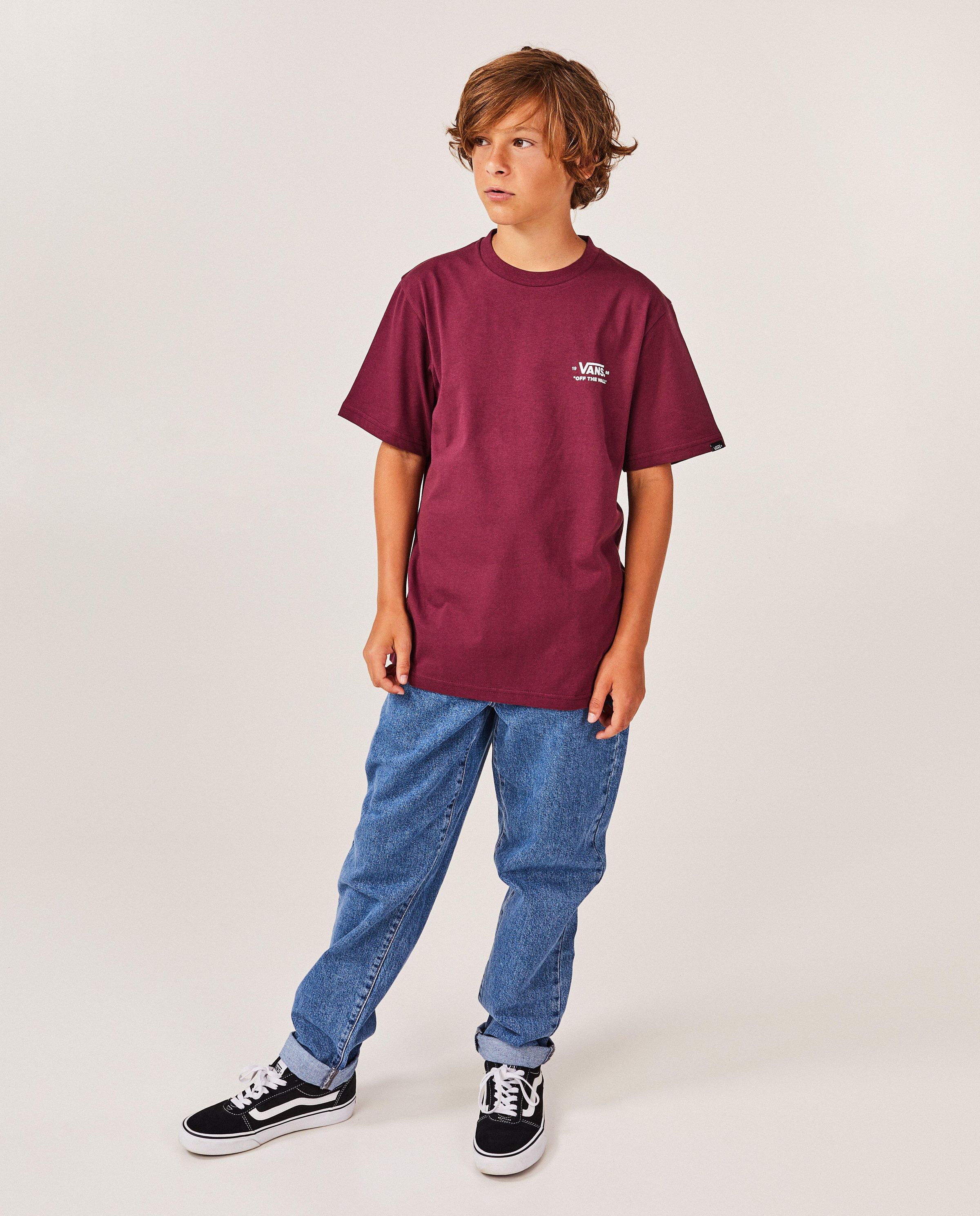 Donkerrood T-shirt met opschrift - Vans