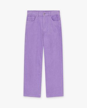 Pantalons - Pantalon mauve en velours c&ocirc;tel&eacute;