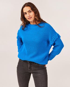 Pulls - Pull en tricot avec des franges