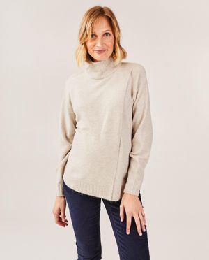 Pulls - Pull &agrave; col roul&eacute; avec croisement