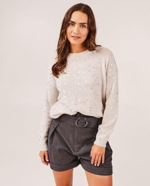 Pulls - Pull tricot&eacute; &agrave; pois