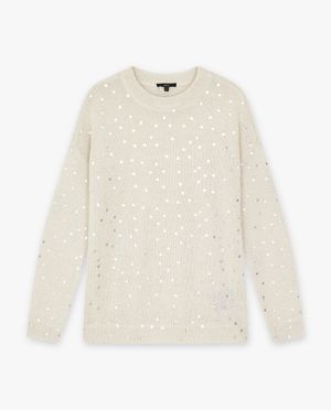 Pulls - Pull tricot&eacute; &agrave; pois