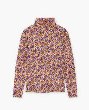 T-shirts - Pull &agrave; col roul&eacute; fleuri