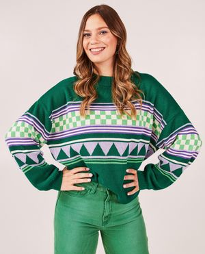 Pulls - Pull &agrave; motif g&eacute;om&eacute;trique