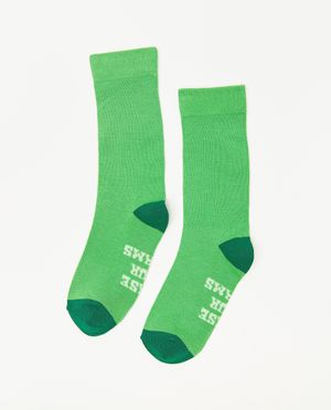 Breigoed - Groene kousen met opschrift
