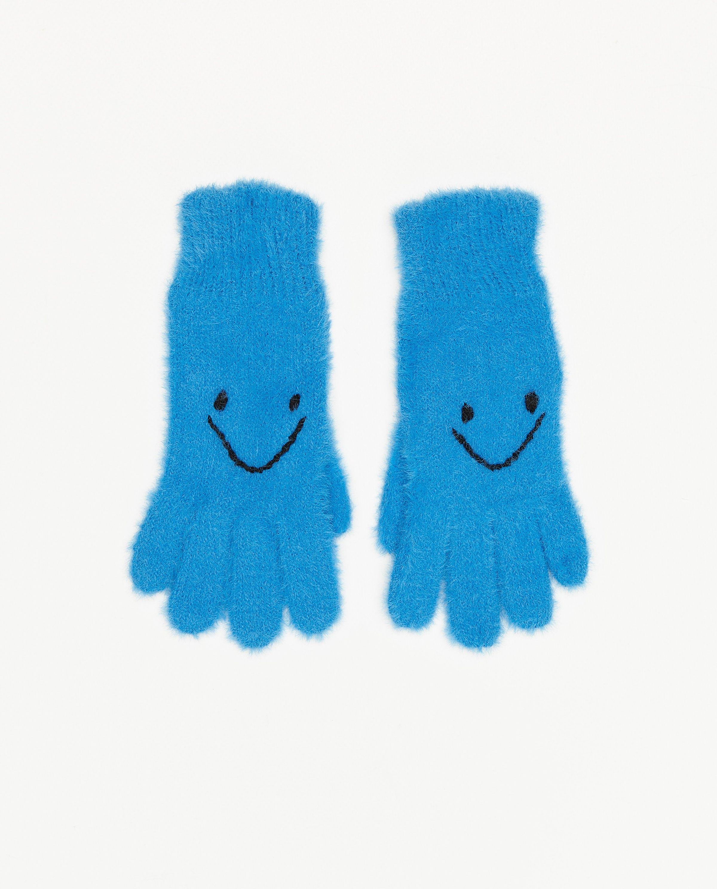 Fuzzy handschoenen met smiley - Fish & Chips