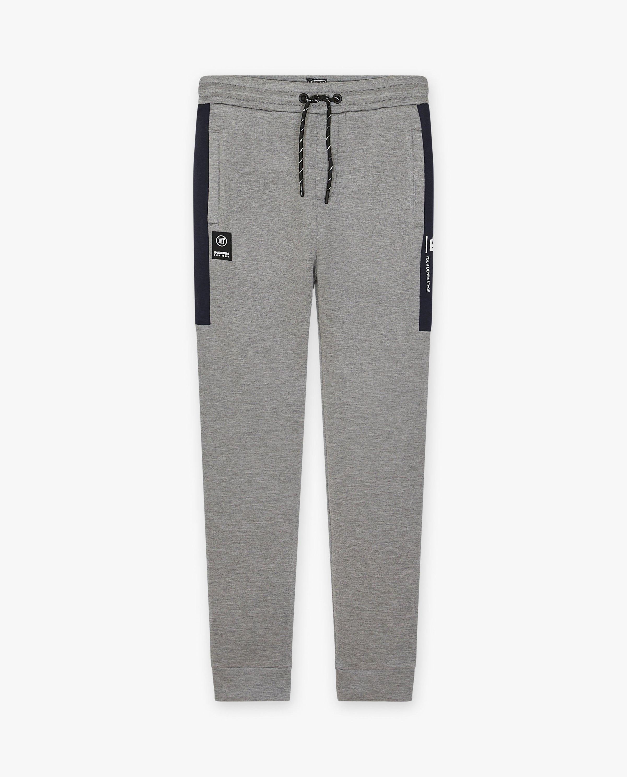 Grijze joggingbroek met sierbiezen - Indian Blue Jeans