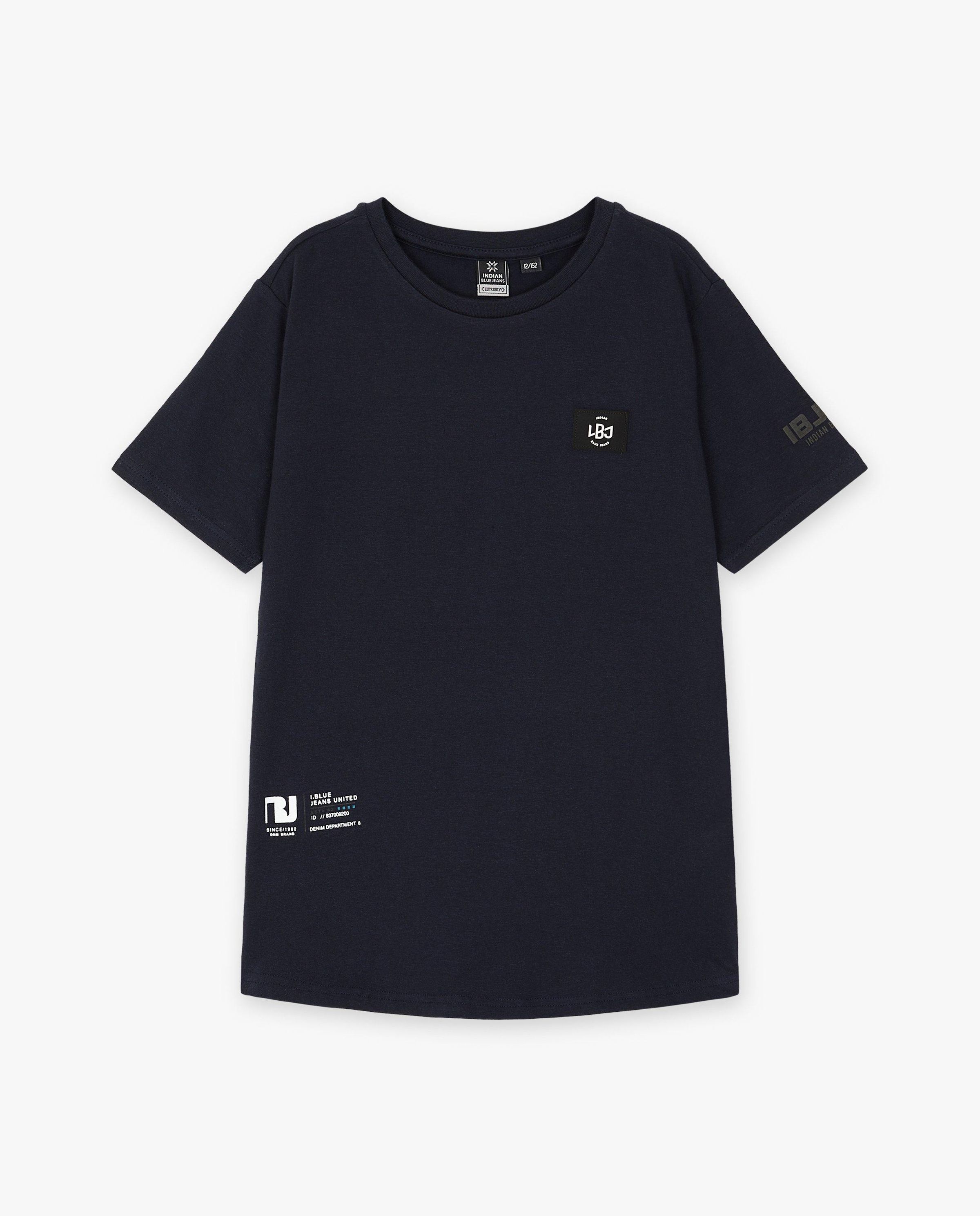 Donkerblauw T-shirt met patch - Indian Blue Jeans