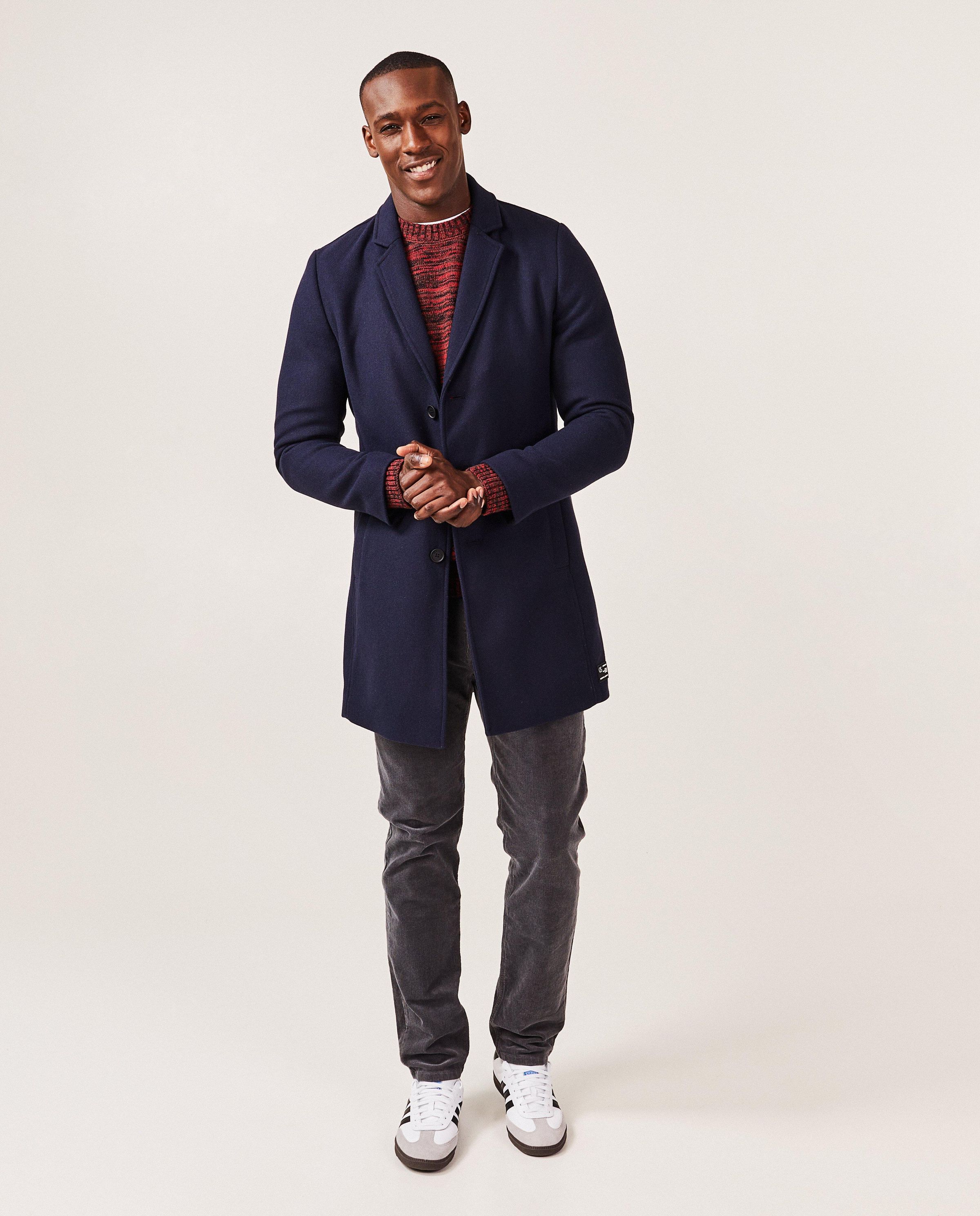 Veste bleu fonc&eacute; en laine m&eacute;lang&eacute;e - S. Oliver
