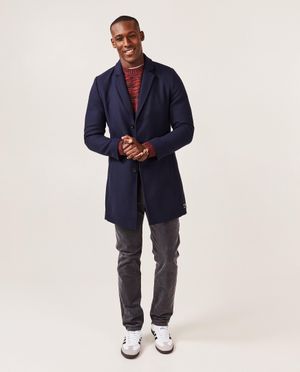 Veste bleu fonc&eacute; en laine m&eacute;lang&eacute;e - S. Oliver